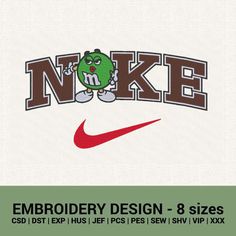 the nike logo has been designed to look like an embroidery design