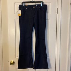 Super Stylish, Dark Wash Flare Jeans From H&M. Loved Them But I Was Never Able To Fit Into Them Like I Was Hoping. Nwt. 17” Waist 9” Rise 33” Inseam (Although It Says 32” On The Tag) Dark Wash Mid-rise Flare Jeans With Pockets, Dark Wash Mid-rise Cotton Flare Jeans, Cheap Full-length Dark Wash Flare Jeans, Dark Wash Full-length Flares With Frayed Hem, Luxury High-waist Dark Wash Flare Jeans, Dark Wash Flare Jeans, Low Rise Flare Jeans, H&m Jeans, M Jeans