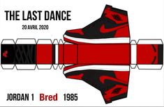 the last dance paper model for jordan's red shoes, designed by artist and photographer jordan bred 1965