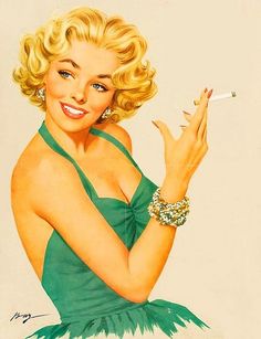 Bahahah How I envision myself at Navy Ball. Too bad I could never have that short of hair... And I cant smoke.. lol Vintage Pin Ups, Fabian Perez, Arte Pin Up, Jack Vettriano, Robert Mcginnis, Pinup Vintage, Pin Up Vintage, Vintage Cartoons, Gil Elvgren