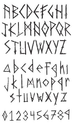 Runic Alphabet Font Font Styles Alphabet, Cool Fonts Alphabet, Alphabet Graffiti, Nordic Runes, Graffiti Words, Graffiti Lettering Fonts, Graffiti Writing, Alfabet Letters