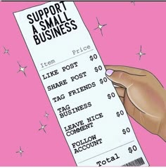 a person holding up a small business receipt