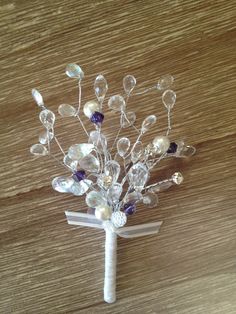 Crystal Boutonniere Crystal Boutonniere, Jeweled Bouquet, Crystal Bouquet, Decorated Wine Glasses