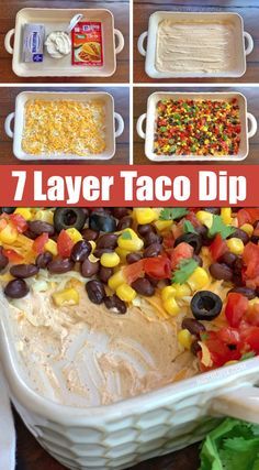 the seven layer taco dip is ready to be eaten