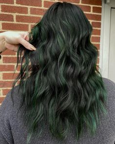 Ghost Roots Hair, Warrior Hair, Black And Green Hair, Dark Hair Color, Swamp Green, Dark Green Hair, Green Ghost, Redken Hair Products, Pulp Riot Hair