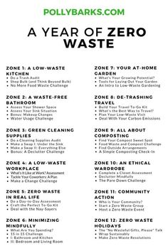 a poster with the words a year of zero waste