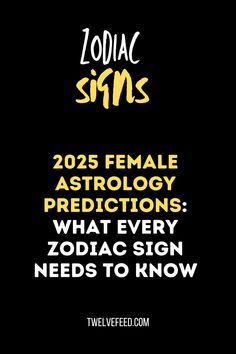 zodiac signs are shown in yellow and black with the words zodiac signs written on it