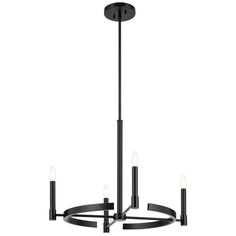 Maxim Tolani 26" Wide 4-Light Black Finish Ring Chandelier Entry Area, Ring Chandelier, Kichler Lighting, Round Chandelier, Chandelier Style, Light Black, Lamps Plus, Round Shape, Ceiling Fan