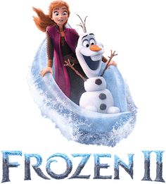 the poster for disney's frozen 2 is shown in front of a white background