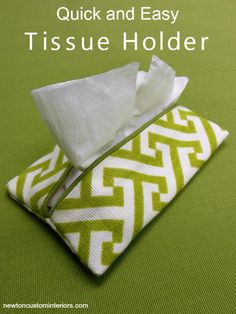 the tissue holder is made from an old pair of cloths