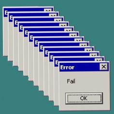 an old computer screen showing the errors