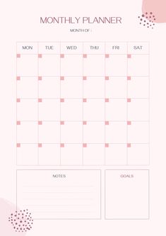 a pink planner with dots on it and the month marked out in red, white and blue