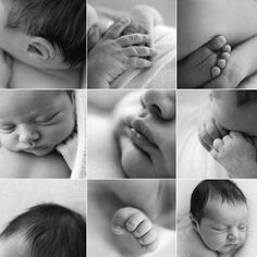 black and white photos of a baby's hands on his mother's chest