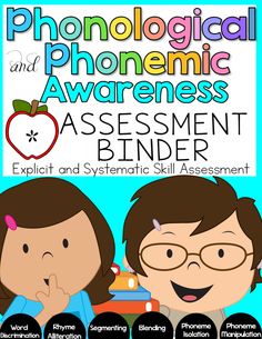 the phonological and phonometric awareness poster is shown with an image of two children