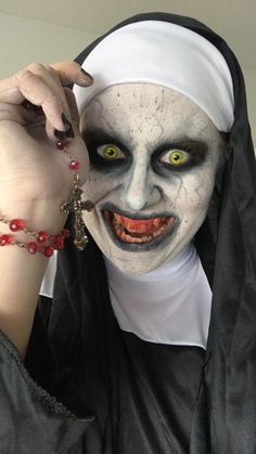 Nun Face Paint, Movie Character Makeup, Doll Makeup Halloween, Nun Halloween