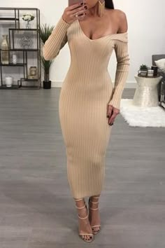 KIMMY SWEATER DRESS Trendy Christmas Outfits, Dark Green Dress, Womens Trendy Dresses, Knitted Long Sleeve, Knitted Bodycon Dress, Woman Dress, Womens Knit Dresses, Female Clothing, Ribbed Knit Dress