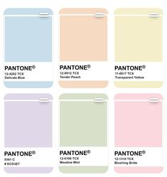 pantone's color swatches are shown in different colors