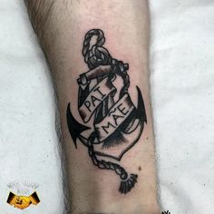 a black and white anchor tattoo on the arm with an inscription that says,'i am