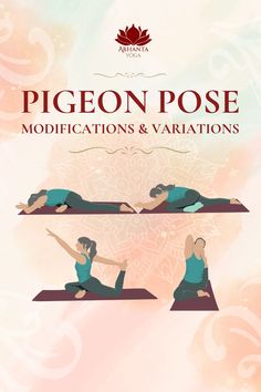 Pigeon Pose Yoga Variations Pigeon Pose Variation, Pigeon Yoga Poses, Pigeon Pose Yoga Beginner, Flying Pigeon Yoga, Pigeon Pose Yoga, Peacock Pose Yoga, King Pigeon Pose, King Pigeon, Hip Opening Yoga