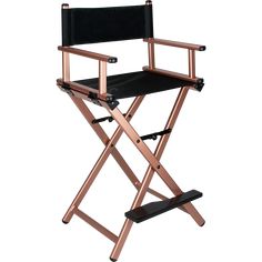 a black and gold director's chair on a white background