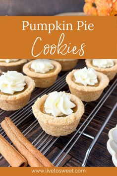 pumpkin pie cookies on a cooling rack with cinnamon sticks