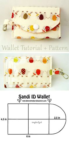 the sewing pattern for this wallet is easy to sew