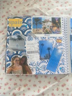 scrapbook | scrapbooking | aesthetic | aesthetic scrapbook | scrapbook inspo | journal | journal inspo | journaling | memory book | teenage memories book | summer bucket list | summer 2023 | summer scrapbook | scrapbook ideas | spain scrapbook | holiday scrapbook | vacation scrapbook | euro summer | travel | travel scrapbook | blue scrapbook | DIY ideas | scrapbook DIY ideas Spain Scrapbook, Senior Scrapbook Ideas, Friend Scrapbook, Summer Journal, Memories Book, Travel Journal Scrapbook