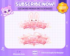 an advertisement for the new game, subscribe now with two bunny rabbits