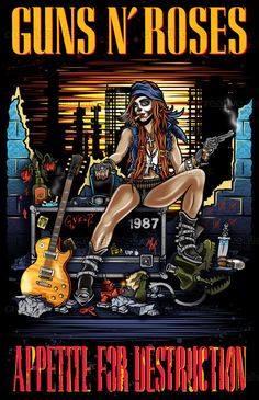 Guns N' Roses Print by Rebel Soul Studio on CreativeAllies.com Duff Mckagan, Heavy Rock