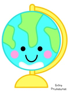 an earth globe with a smiley face on it's side and the words, entrees procrees