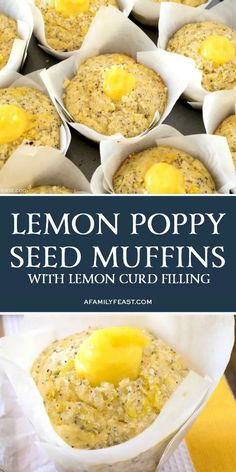 lemon poppy seed muffins with lemon curd filling