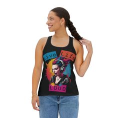 Live Life Loud - Punk Rocker Girl | Women's Tank Top | festival outfit by WoodArtAudioCom on Etsy Music Festival