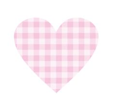 a pink and white checkered heart on a white background