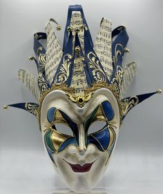 PRICES MAY VARY. Handmade Venetian mask As worn by dj Boris Brejcha Worldwide shipping Wearable mask but also decoration mask This Venetian Joker mask, also now widely known as the mask DJ Boris Brejcha, is made of strong paper-mâché, with love and greatest care made by creative and an enthusiastic artist from a mask shop. The Venetian Joker Mask is a piece of art that you can really wear. This handmade mask is certainly a beautiful work of art for the wall, but the Joker mask has straps and you Harlequin Mask, Venetian Costumes, Jester Mask, Joker Mask, Luxury Mask, Paper Mache Mask, Handmade Mask, Feather Mask, Horror Masks