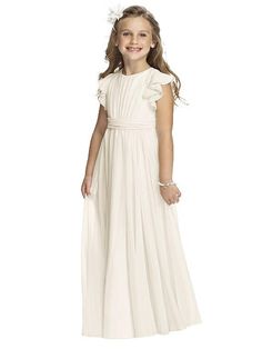 Flower Girl Dress FL4038 Girls First Communion Dresses, Chiffon Flower Girl Dress, Holy Communion Dresses, First Communion Dress, First Communion Dresses, Baptism Dress, Communion Dresses, Wedding Boho, Chiffon Flowers