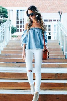 Outfits With Air Force Ones, Outfits With Jordan 1s Fashion Styles, White Skinnies, Looks Pinterest, Legging Outfits, Boutique Fashion, Mode Inspo, Inspired Outfits, Off The Shoulder Top