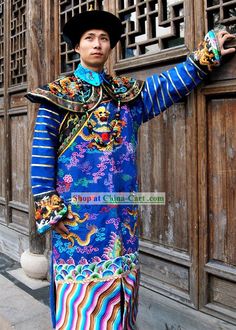 Ancient Chinese Qing Dynasty Official Clothing and Hat Complete Set Chinese Men's Clothing, China Dance, Chinese Dynasties, Ancient Clothing, Prince Clothes, Imperial China, Chinese Traditional Costume