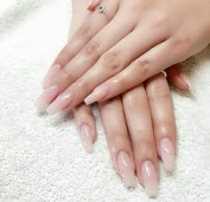 Princess Nails Acrylic, Clear Nude Nails, Princess Nails, Pretty Nail Polish, Really Cute Nails, Nails Only, Kawaii Nails, Neutral Nails, Clear Nails