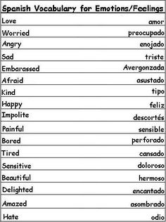 the german word list for emotions feelings and feelings, including words that are used to describe them