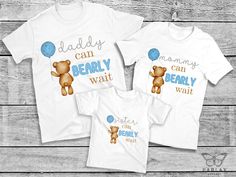 Looking for unique Baby Shower ideas? Well, matching family baby shower shirts are the perfect way to celebrate your exciting baby shower. These shirts will be a hit at your baby shower and we can customize to fit your needs.   Our designs are printed on high-quality gender-neutral shirts made of soft cotton. They are super soft, cozy, durable and come in unisex sizes.  *Need a specific size or COLOR? Send us a message & we will do our best to make it happen for you Please Note: Rolled sleeves i Family Matching Custom Print T-shirt For Gender Reveal, White Family Matching Shirt For Gender Reveal, Family Matching White Shirt For Gender Reveal, Blue T-shirt For Gender Reveal On Father's Day, Cute T-shirt For Father's Day Gender Reveal, Blue T-shirt For Father's Day Gender Reveal, Custom Print Tops For Gender Reveal, Matching Custom Print Tops For Gender Reveal, Custom Print Family Matching T-shirt For Gender Reveal