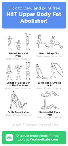 Hiit Workouts Gym, Upper Body Hiit, Upper Body Hiit Workouts, Upper Body Workouts, Workouts Gym, Hiit Training, Exercise Plan, Hiit Workouts