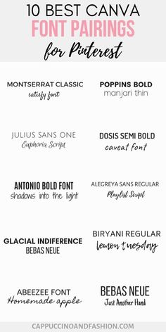 the 10 best font pairings for photoshopped in adobe, wordpress and other graphic