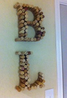 the letters are made out of wine corks