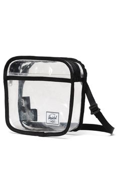 A translucent design reduces the tendency for your items to get lost in this durable and compact crossbody bag. Top zip closure Adjustable crossbody strap Unlined Synthetic Imported Translucent Design, Herschel Supply Co, Herschel Supply, Fabric Gift Bags, Nordstrom Store, Fabric Gifts, Black Cross Body Bag, Herschel, Print Gifts