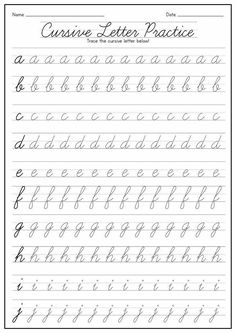 Whispering Hands: Guiding Young Learners to Master Cursive Cursive Alphabet Tracing Sheet, Cursive Small Letters Tracing, Cursive Handwriting Tracing Worksheets, Practicing Cursive Writing, Teach Cursive Handwriting Kids, Free Hand Writing Practice Sheets, Writing Sheets Handwriting Worksheets, Tracing Cursive Alphabet Letters, Cursive Alphabet Worksheet