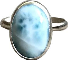 Elegant Blue Larimar Turquoise Ring, Oval Moonstone Larimar Ring, Handmade Oval Larimar Turquoise Ring, Blue Larimar Moonstone Ring, Oval Silver Larimar Turquoise Ring, Silver Larimar Oval Ring, Luxury Silver Larimar Ring, Oval Larimar Cabochon Rings, Oval Blue Larimar Jewelry