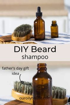 Making your own beard shampoo will keep your beard clean without the chemicals found in traditional shampoos. This DIY beard shampoo is made with all-natural ingredients, scented with essential oils, and will keep your beard soft and easy to style. father's day gifts ideas Beard Shampoo Recipe Diy, Natural Shampoo Recipes, Diy Body Wash, Clean Beard, Beard Soap, Shampoo Recipe