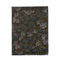 a brown and blue fabric with flowers on it