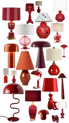 many different lamps are shown in this image