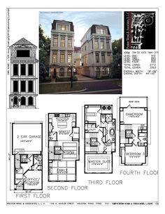 three story house plans with floor plans for two story houses in the middle of town